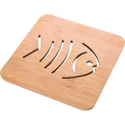 New Cute Shape Wooden Anti-slip Table Mat Heat Pad Insulated Hot Pot Mat Kitchen Placemats Insulation Mats