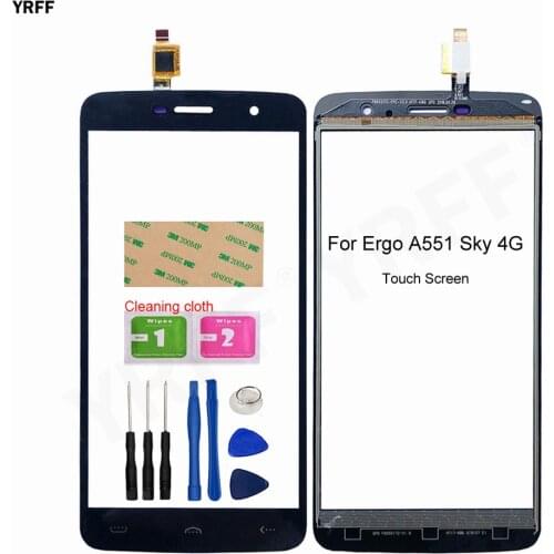 For Ergo A551 Sky 4G Touch Screen Digitizer Sensor 5.5'' Front Glass Lens Panel 3M Tape Free Shipping