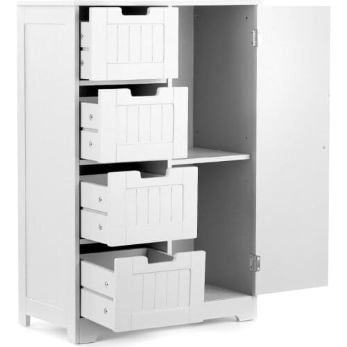 Modern Design Shelved Floor Cabinet with Door and Drawers Bedroom Storage Organizer Furniture Living Room Bathroom Cabinet