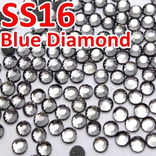 SS16 3.8-4.0mm,1440pcs/Bag Blue Diamond DMC HotFix FlatBack Rhinestone,heat transfer Hot Fix DIY iron-on garment crystal stone