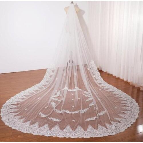 Wedding Veil Luxury Lace Wedding Veil Custom Bridal Veil,Wedding Veil Chapel Length Cathedral Wedding Veil Long,Lace Embroidery