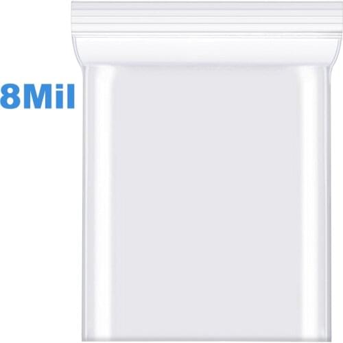 Heavy-Duty Thick Clear Zip Lock Ziplock Storage Bag Package Plastic Small Reclosable Poly Bags With seal zipper Thick 8MIL 0.2mm