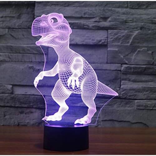 3D Dinosaur LED Lamp Colorful 7 Colors Acrylic Dinosaur Touch Control Night Light Table Room Bedroom Decoration Halloween
