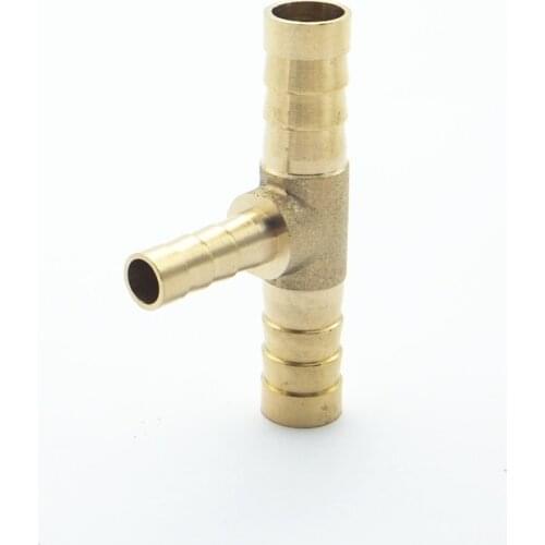 4mm 5mm 6mm 8mm 10mm 12mm 14mm 16mm Tee Type Reducing Hose Barb Brass Barbed Tube Pipe Fitting Reducer Coupler Connector Adapter
