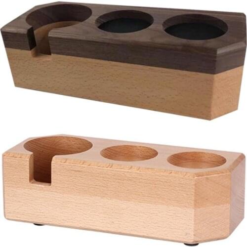 Espresso Coffee Powder Holder Wooden Filling and Pressing Holder Powder Pressing Pad Handle Pressing Powder Holder