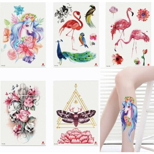 Women Rose Flower Decal Tattoo /Water Transfer Waterproof Temporary Tattoo Sticker for Beauty Body Makeup Art