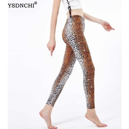 YSDNCHI Women Leggings Summer Leopard Printing Leggins Push Up Woman Pants Polyester Legging High Waist Elasticity Trousers
