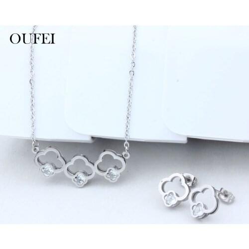OUFEI Stainless Steel Woman Jewelry Sets Necklace And Earring Set Fashion Jewelry Accessories Set of earrings