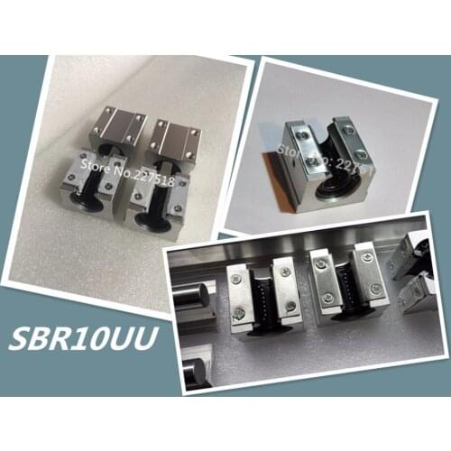 1pcs SBR10UU 10mm aluminum block 10mm Linear motion ball bearing slide block match use SBR10 10mm linear guide rail