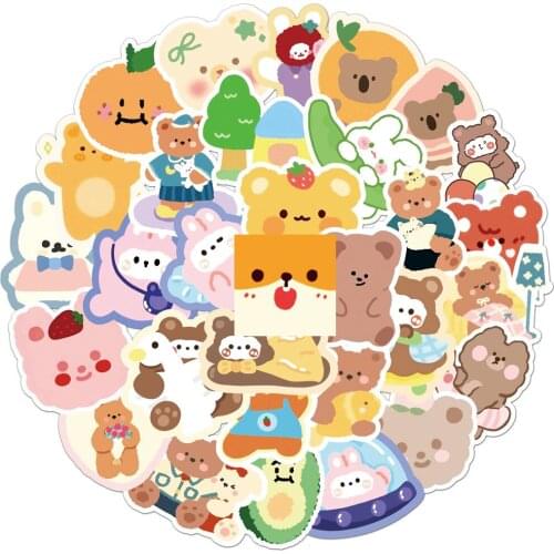 10/30/50PCS SByunnie Boo Cute Bear Graffiti Sticker Trolley Case Laptop Guitar Helmet Waterproof Decoration Toy Wholesale