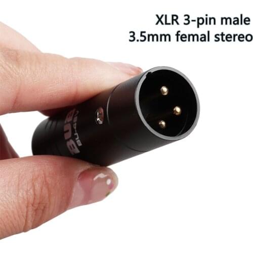 3.5mm (TRS) Mini-Jack Female Microphone Adapter to 3-pin XLR Male Connector Compatible with Mixers Camcorders Recorders