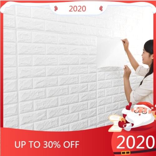 3D Self adhesive Waterproof Wallpapers 70*70cm TV Background Brick Wall Sticker Living Room Bedroom Decorative Stickers