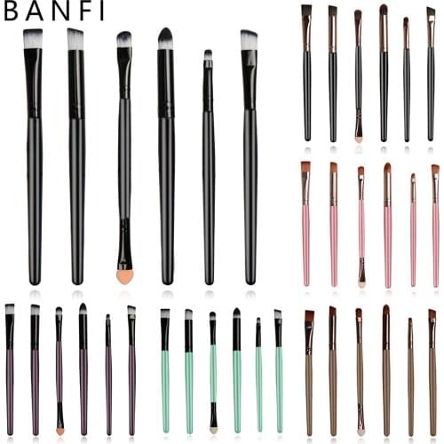 6PCs Eye Makeup Brushes Set Soft Cosmetic Beauty Tools For Face Women Travel Portable Make-up Brushes Kit For Eye Shdow Eyebrow