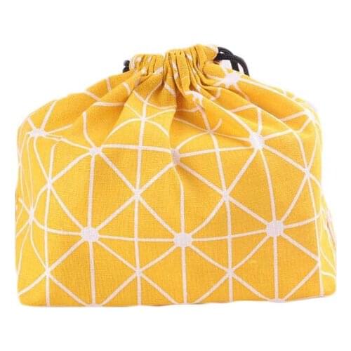 70PCS / LOT Japanese Style Lunch Bag Insulated Radiator Bag Simple Meal Packages Portable Cotton & Linen Storage Bag Picnic Bag