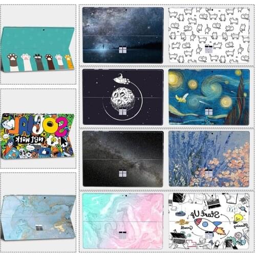Anti-Scratch Pattern Back Film For Microsoft Surface Pro 7 6 5 4 3 Go Cover Case For Surface Pro Protective Sleeve Shell