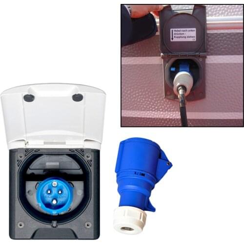 Caravan Camper RV Spare Parts External Power Interface Plug and Socket 220V 16A, Durable Premium