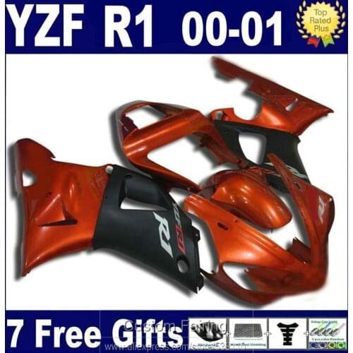 Free customize fairing kit for Yamaha YZFR1 00 01 wine red black fairings set YZF R1 2000 2001 LK43