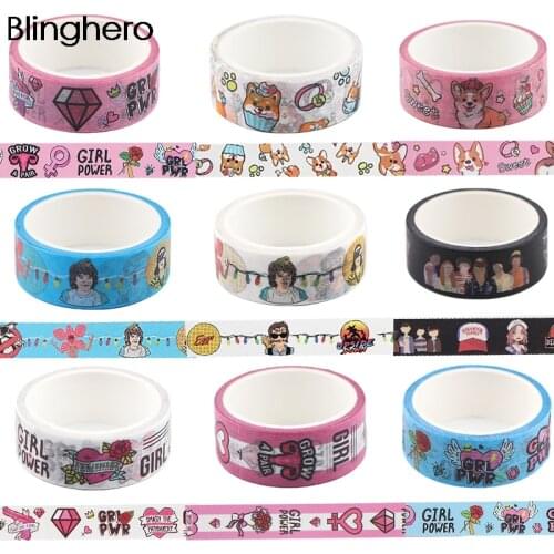 BH1115 Blinghero 15mmX5m Girls Power Printing Washi Tape Diy Masking Tape Cute Dog Tv Show Stickers School Suppliers Stationery