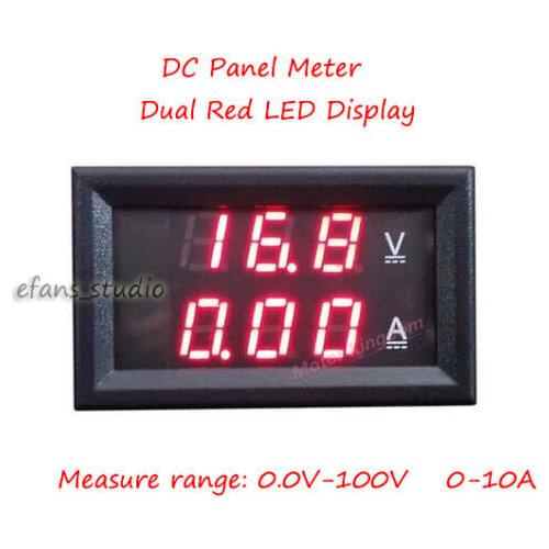 10A Digital Volt Meter Voltmeter Ammeter Combo Tester Meter Amp Dual LED Display