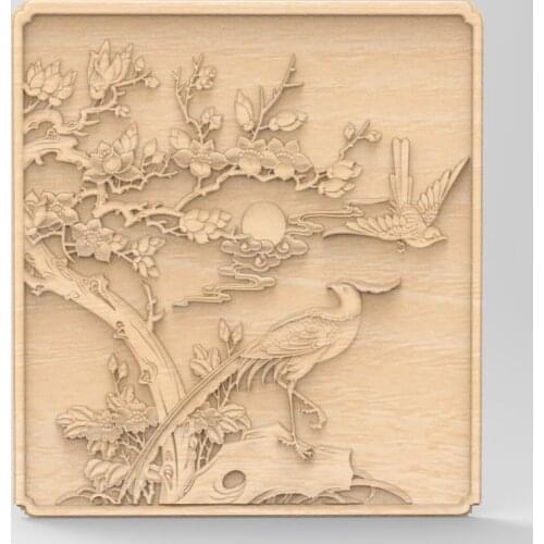 Flower bird 3d model relief for cnc STL format 3d model for cnc stl relief artcam vectric aspire 3D home decoration Decor