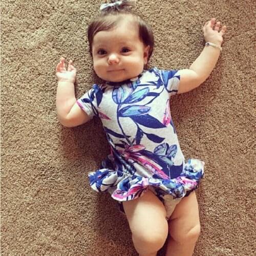 Summer Baby Girls Bodysuit Infant Ruffle Print Flower Rompers Newborn Childrens Clothing Bodysuits jumpsuit Clothes