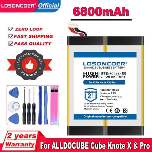 Top Brand 100% New 6800mAh Tablet Battery For ALLDOCUBE Cube Knote X & Pro Tablet PC Kubi KnoteX i1302-2871185-2s