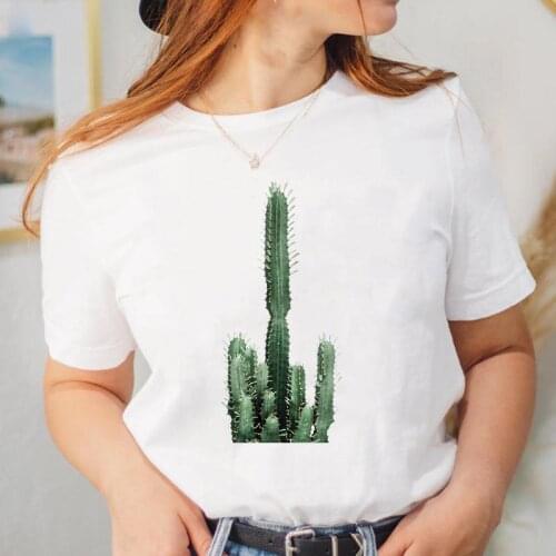 Cactus Plant Cute Lovely Tee Fashion Women Ladies Graphic T Shirt Female Short Sleeve Cartoon Top New T-shirt Clothing