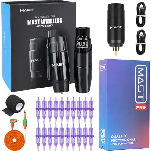 Mast Mini Tattoo Rotary Pmu Pen Machine with Two Wireless Batteries Power Setrotary Tattoo Machine Kit Tattoo Machine Supply Set