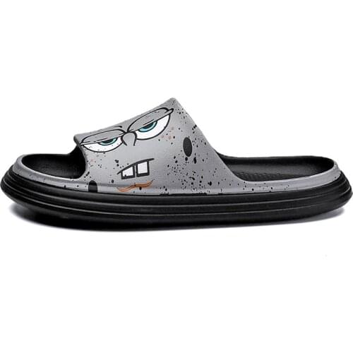 Fashion Men Cartoon Pattern Casual Slipper Mens Shoes Slipper Indoor House Slippers Men Slipper for Home Non-slip Bath Slippers