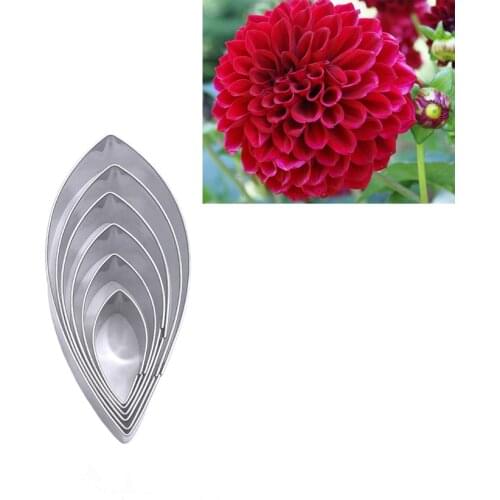 6 pcs/set Dahlia Petal Set Stainless Steel Candy Biscuit Cookie Cutters Fondant Cake Decorating Tools