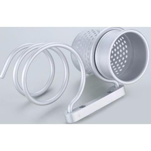 Wall-Mounted Hair Dryer Silber Aluminium Hair Dryer Holder Bathroom Hair Care And Styling Tool Storage Basket With 1 Cup