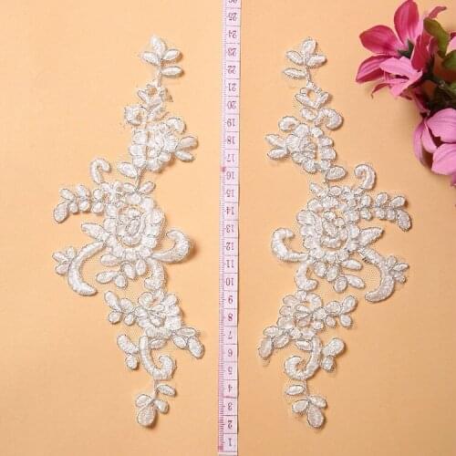 New Arrival Floral Flower Embroidery Neckline Lace Applique Patches Trimmings Collar DIY Crafts
