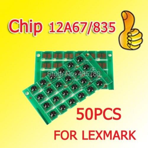 Wholesale 50pcs T520 chip 12A67/835 drum chip compatible for Lexmark T520/522/IBM IP1120/1125