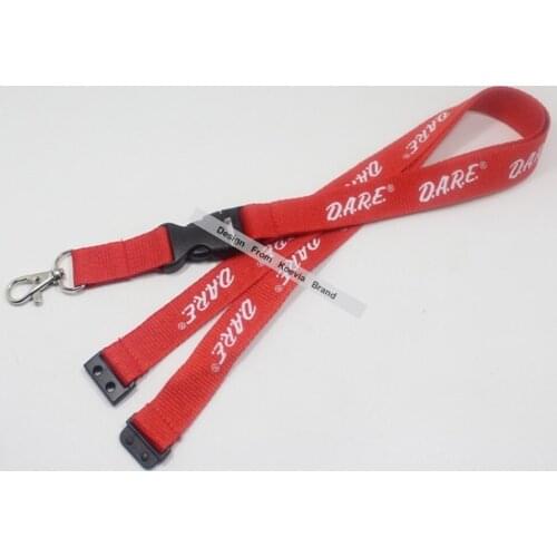 Wholesale Custom logo business working heat transfer Print Key Strap Lanyards with Safety Breakaway buckle Lanyards