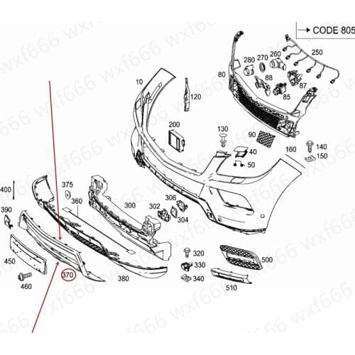 Car Front bumper lower guard Plating plate Baffle Suitable for W166 ML320 ML350 ML450mer ced es-be nzML500 Front bumper