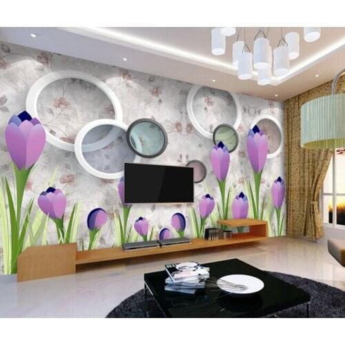 Custom papel DE parede 3 d, romantic circle petals murals for the sitting room the bedroom TV setting wall waterproof wallpaper