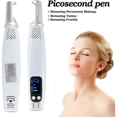 Portable Mini Red Blue Light Laser Picosecond Pen Black Tattoo Removal Acne Scar Mole Freckle Dark Spot Black Pigment Removal