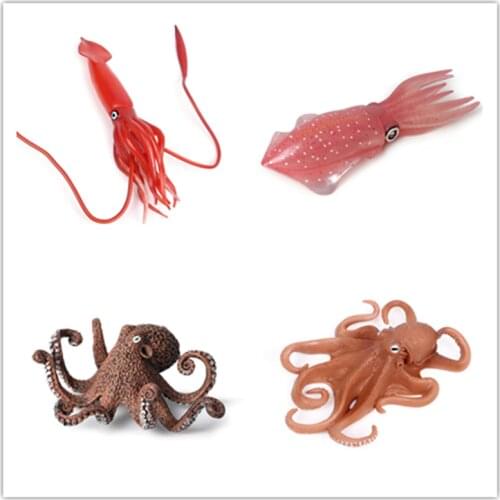 Various Sea Life seabed Animal squid inkfish octopus model Simulation Marine organism Early education toys Gift For Kids