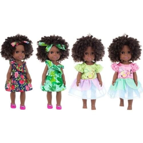 35cm Lifelike Reborn Baby Boy Girl Doll African American Newborn Soft Vinyl Doll 97BC Afro doll
