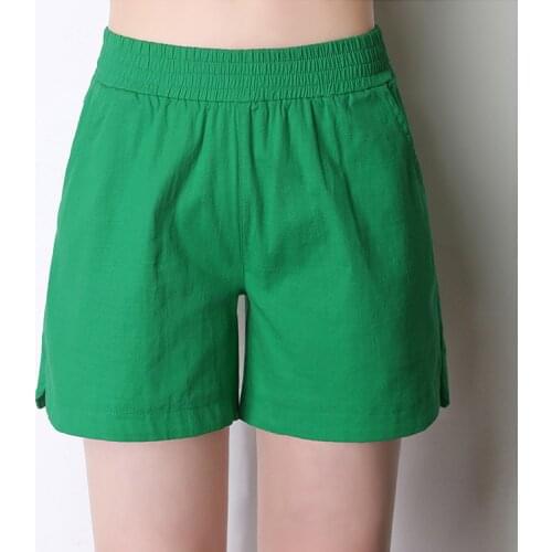 MRMT 2021 Brand Summer Womens Cotton Linen Short Broad-legged Leisure High Waist Pants for Female Thin Flax Shorts