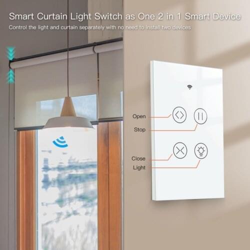 Tuya Smart WiFi RF Glass Panel Curtain Light Touch Switch Smart Life App Remote Voice Control Google Home Alexa Voice Control QB