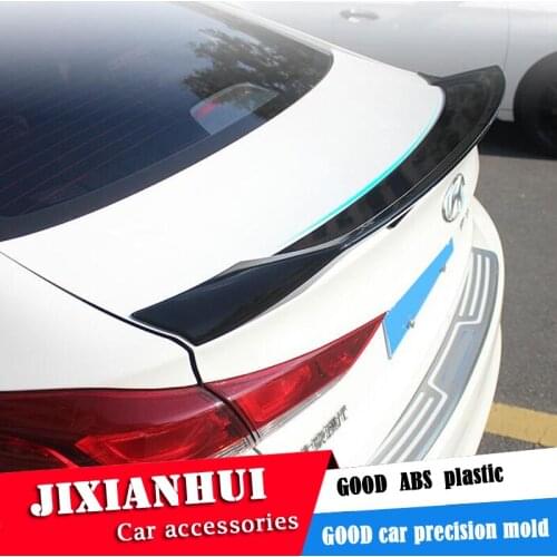 For Elantra Spoiler 2016-2019 For Hyundai Elantra Spoiler TF High Quality ABS Material Car Rear Wing Primer Color Rear Spoiler
