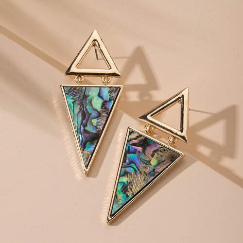TOTASALLY Fashion Geometric Stud Earrings for Women Fashion Big Statement Earrings Ladies Abalone Shell Earring Gifts Jewelry