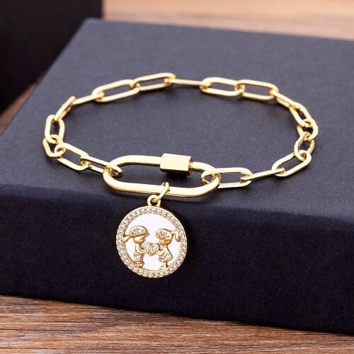 High Quality Various Shapes Boy Girl Chain Bangle For Women Boho Gold Color Charm Pendants Bracelets DIY Fashion Party Jewelry