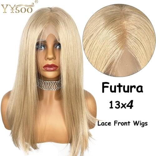 YYsoo Silk Straight 13X6 Short Bob Lace Front Wig Lace Frontal Futura Japan Heat Resistant Hair Fiber Replacement Wig