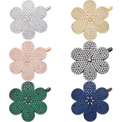 ZHUKOU 2021 NEW big flower pendant for DIY handmade earrings/necklaces jewelry making accessories pendant wholesale VD872