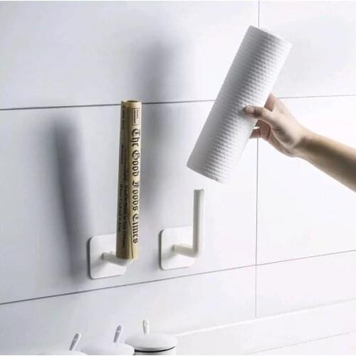 1 pcs kitchen self-adhesive accessories paper roll holder towel rack paper towel holder bathroom toilet storage rack