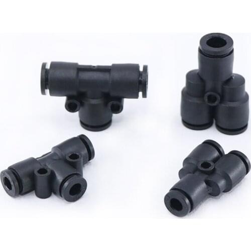 1PC T/Y Type Mini Pneumatic Push In Fittings For Air/Water Hose and Tube Connector 4mm 6mm PY/PE