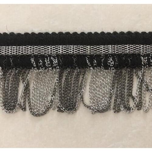 1Yard Chain Belt Fringe Lace Trimming Bead Tassel Lace Ribbon Shoulder DIY Applique Embellishment Sewing Renda For Wedding Dress