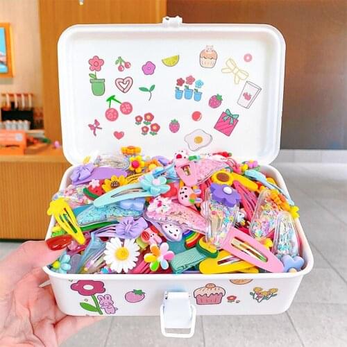 10pcs/set Hair Accessories Candy Color Childrens Hairpin Cartoon Rainbow Princess Hair Ornament Flower Hair Clips Girls Decor